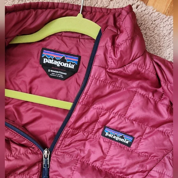 Patagonia Women's Nano Puff Lightweight Outdoor Puffer Jacket Burgundy Wine Sml - Picture 2 of 9
